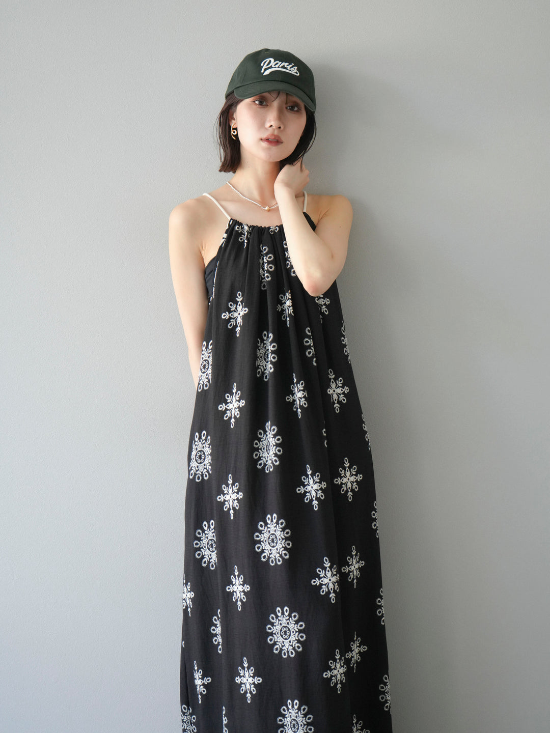 【預購】民族風吊帶洋裝/黑色