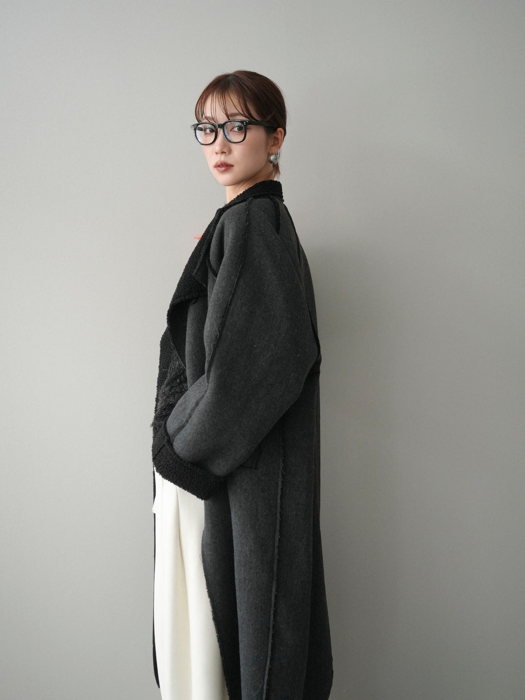 [予約]アウトシーム裏ボアコート/black