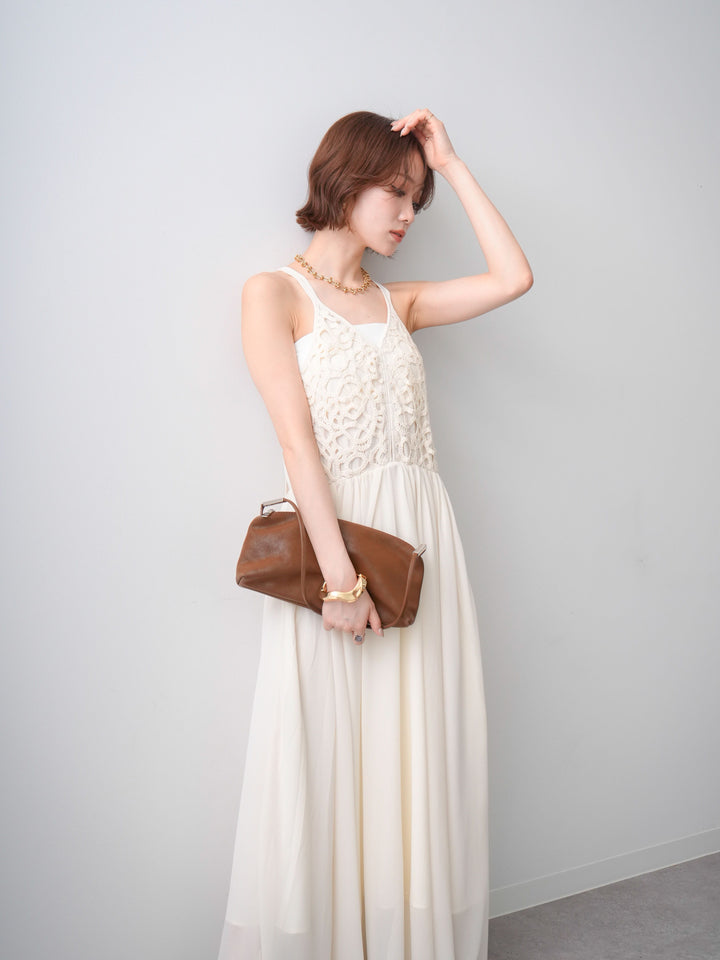 [SET]クロシェシフォンキャミワンピース+クロシェシフォンキャミワンピース(2set)