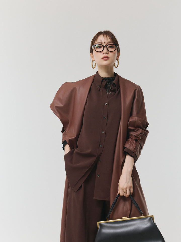 【Allure】[SET]ボタンダウンオーバーシャツ+ボタンダウンオーバーシャツ(2set)