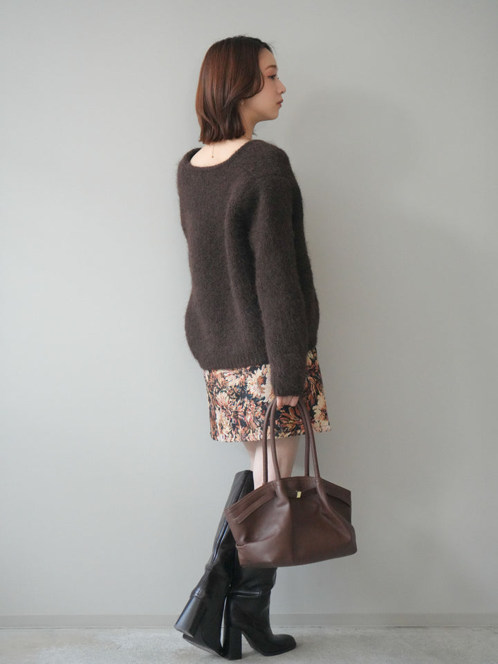 [予約]フロントZIPアソート柄ミニスカート/beigebigflower