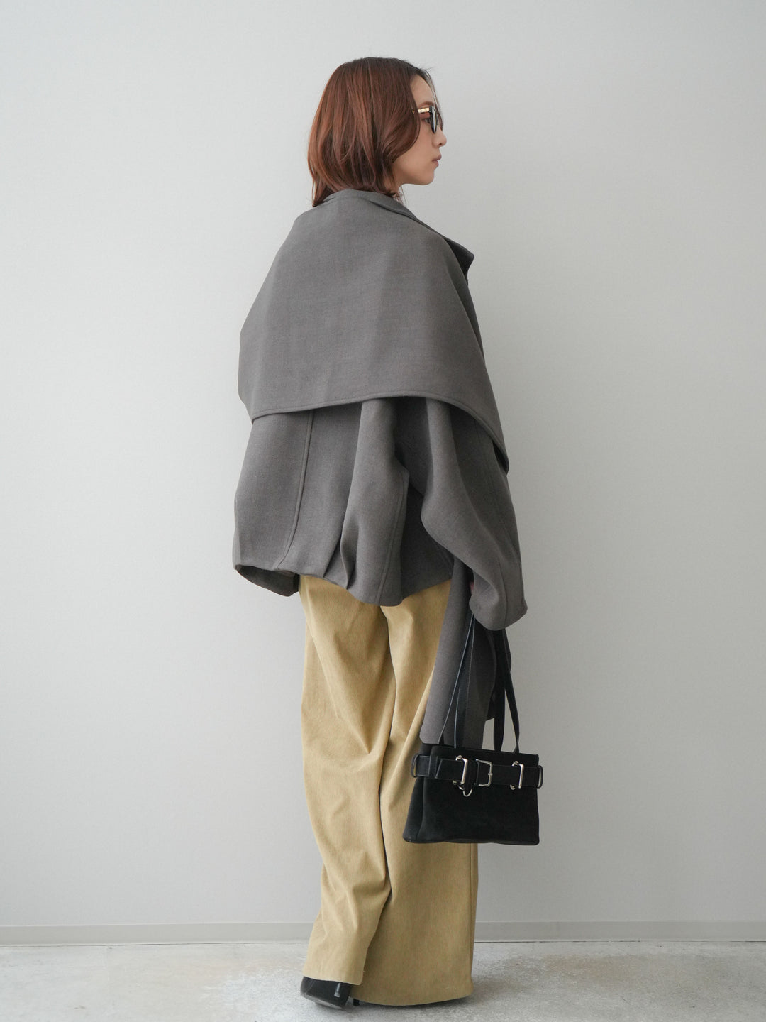 [予約]コーデュロイ巻きベルト付きパンツ/beige