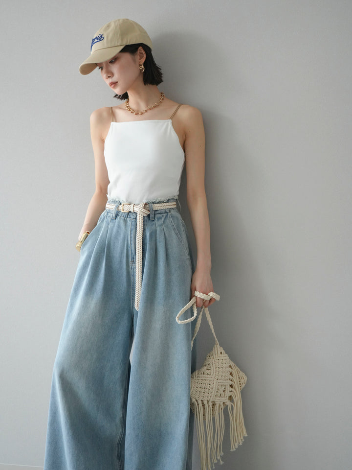 [予約]バイカラーストラップカップ付キャミソール/オフ