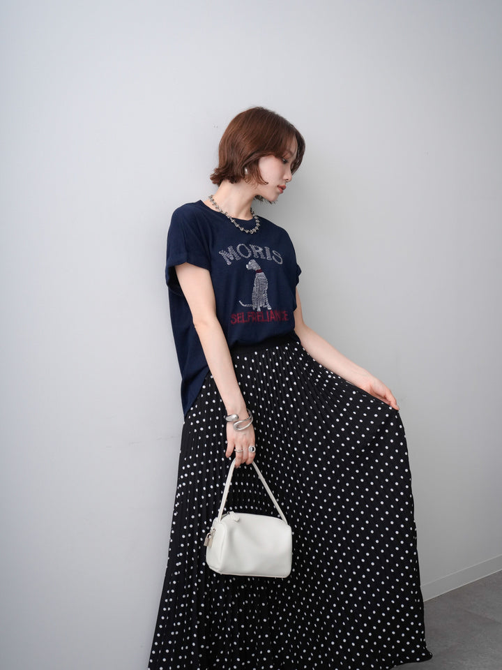 【預購】狗狗刺繡T卹/海軍藍