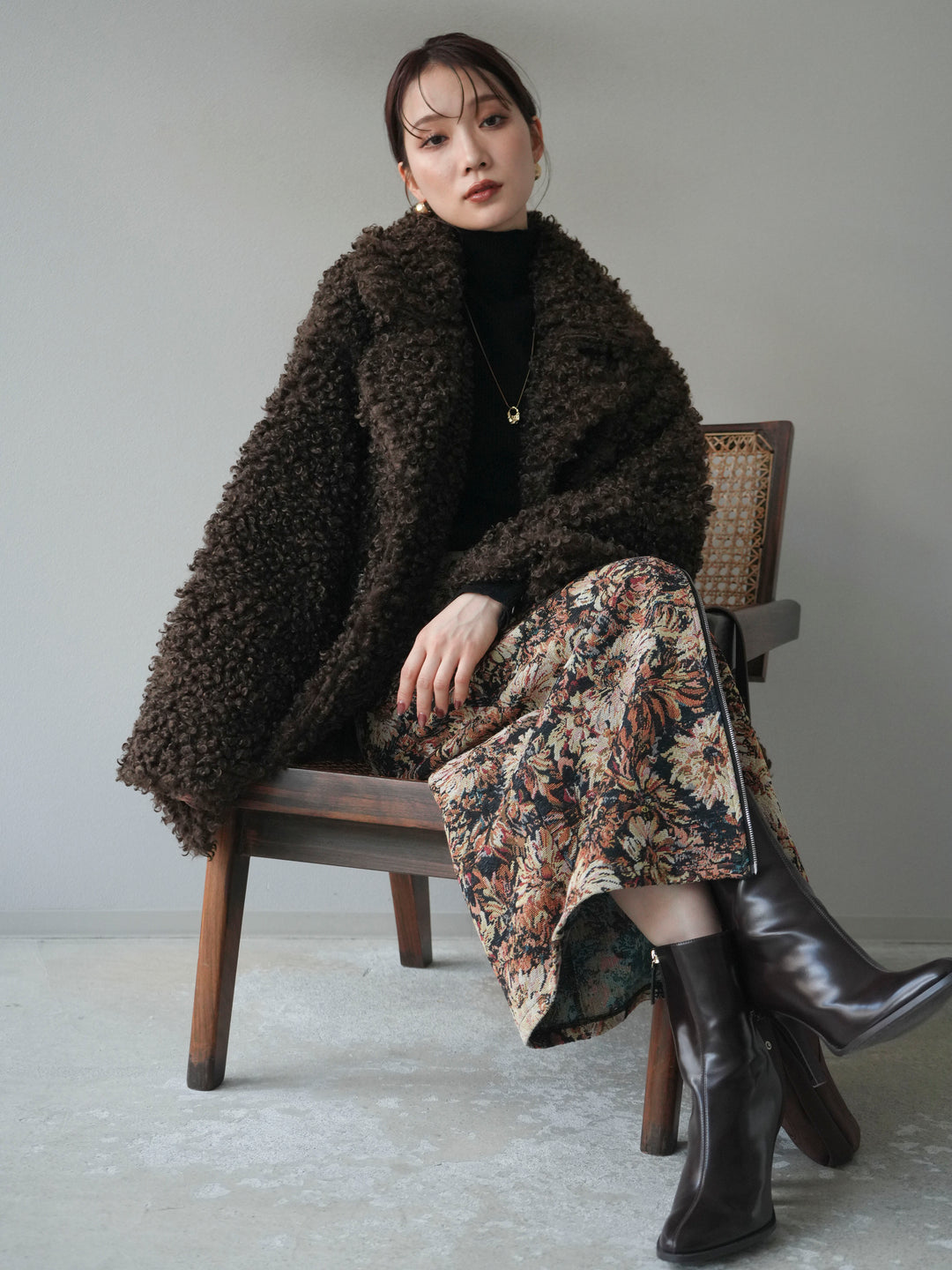 [予約]プードルファーダブルミドルコート/brown