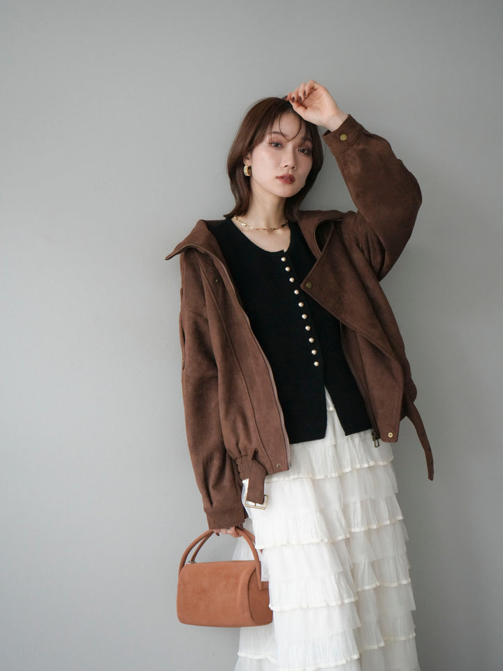 [予約]スエードライダースジャケット/ブラウン