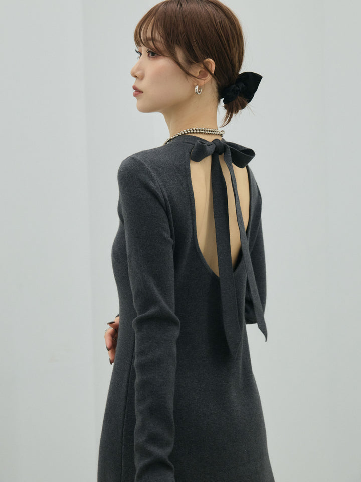 【Allure】[SET]バックオープンニットワンピース+バックオープンニットワンピース(2set)