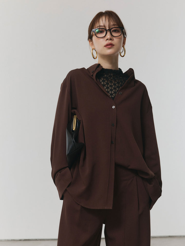 【Allure】[SET]ボタンダウンオーバーシャツ+ボタンダウンオーバーシャツ(2set)