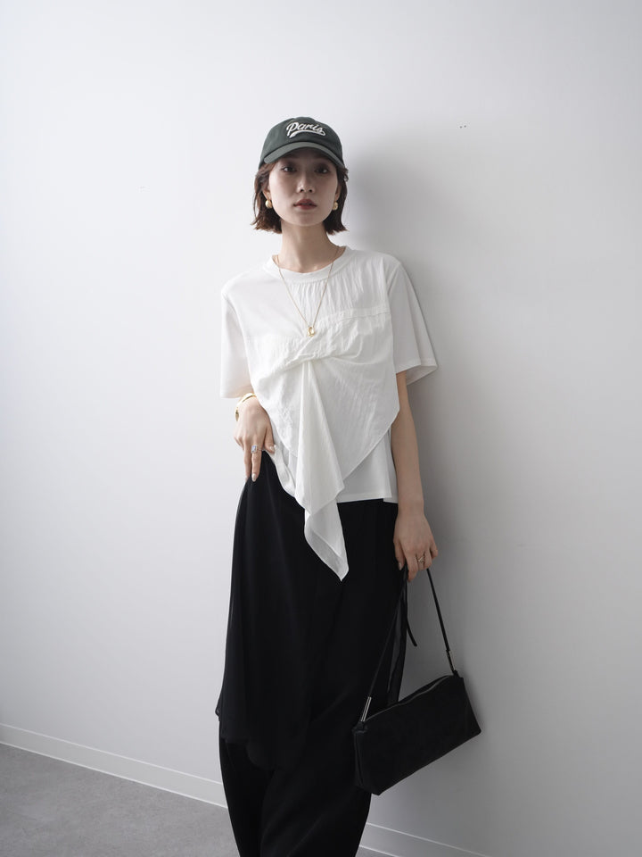 [予約]ラッフルドッキングTEE/white