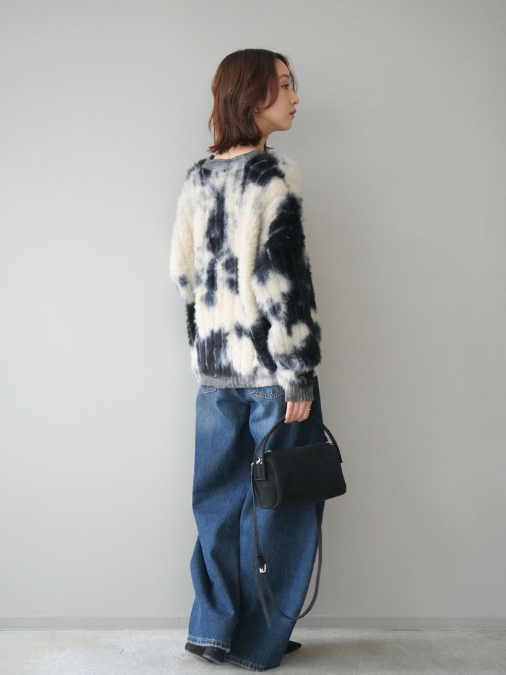 [予約]カーゴデザインコクーンデニムパンツ/navy