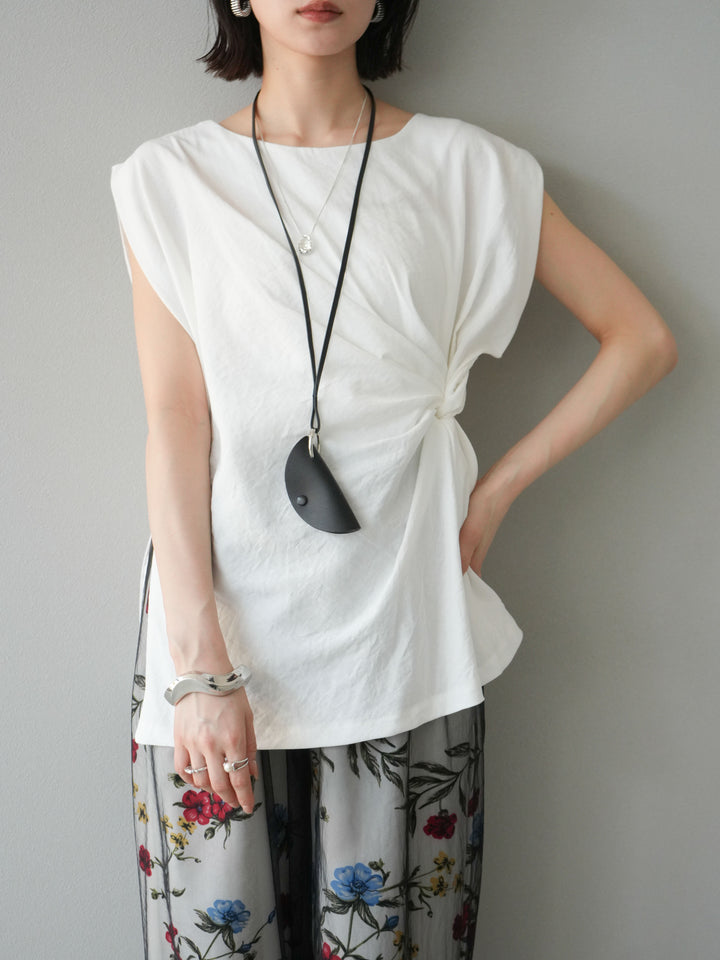 [預訂] 側扭法式上衣/象牙白