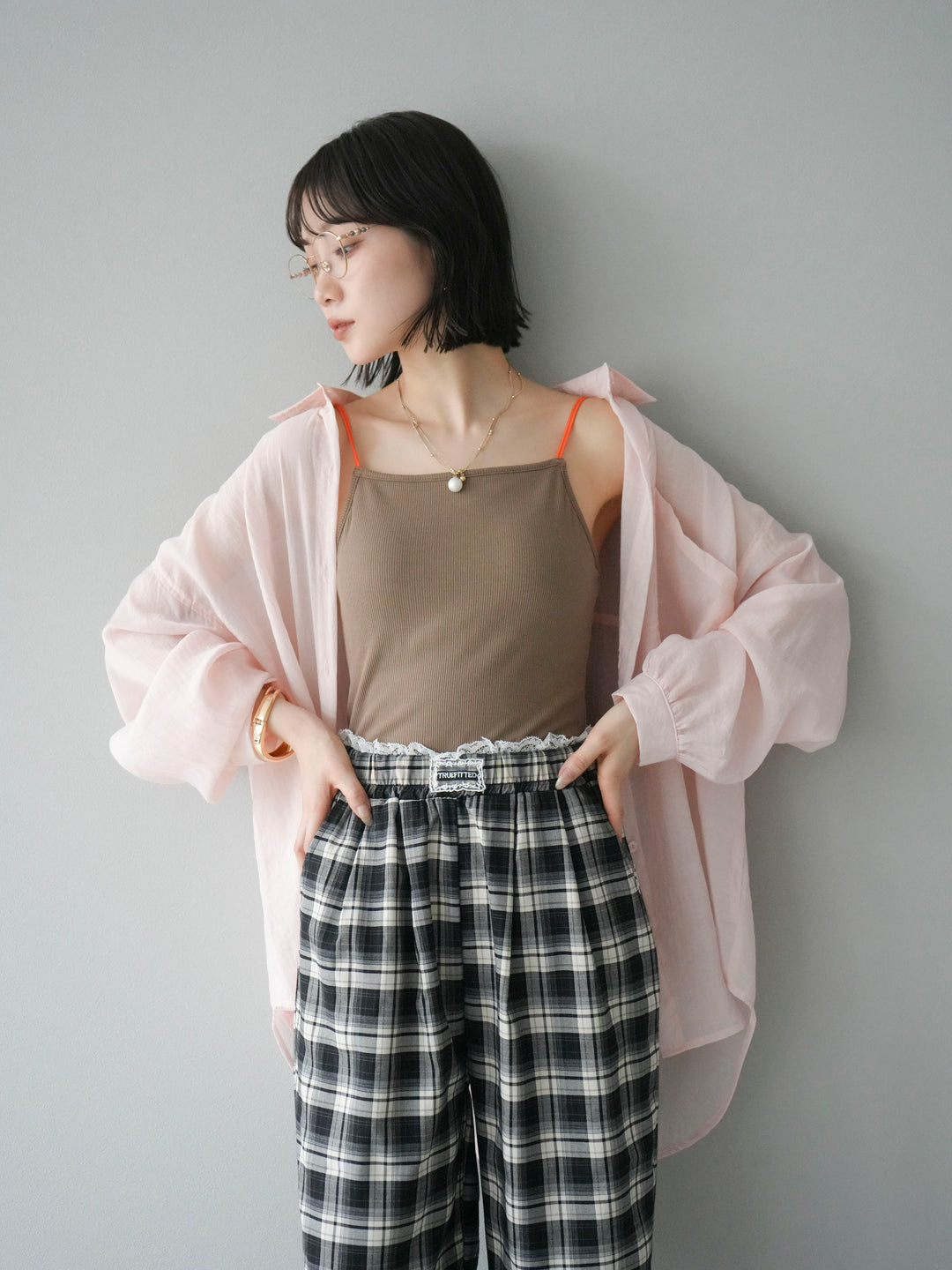 [予約]ドライタッチシアーオーバーシャツ/ピンク