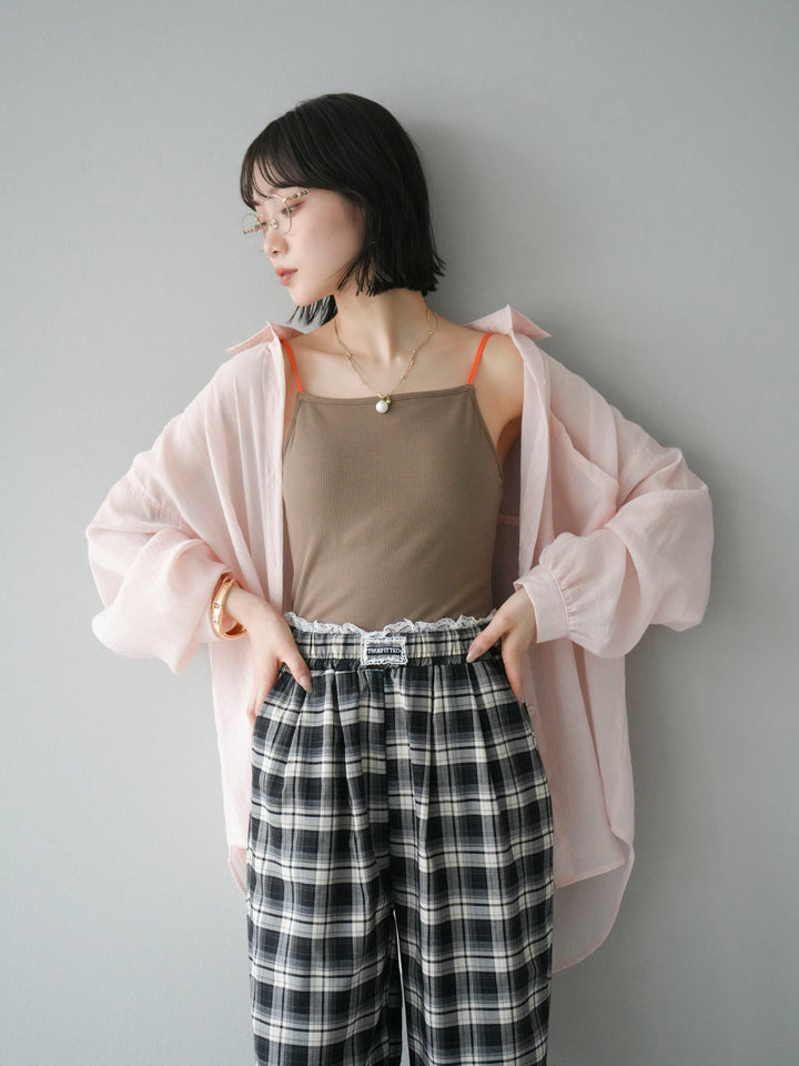 [予約]ドライタッチシアーオーバーシャツ/ピンク