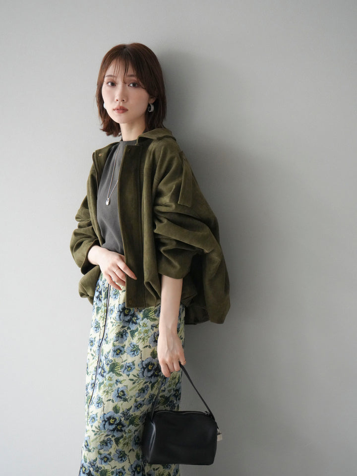 [SET] 麂皮外套上衣 + 小領法式針織上衣（2 組）