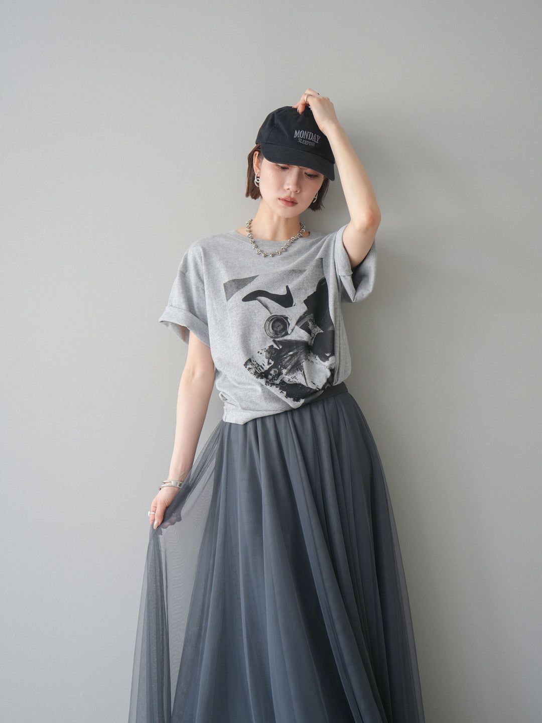 [予約]モノクロフォトTシャツ/mokugray1