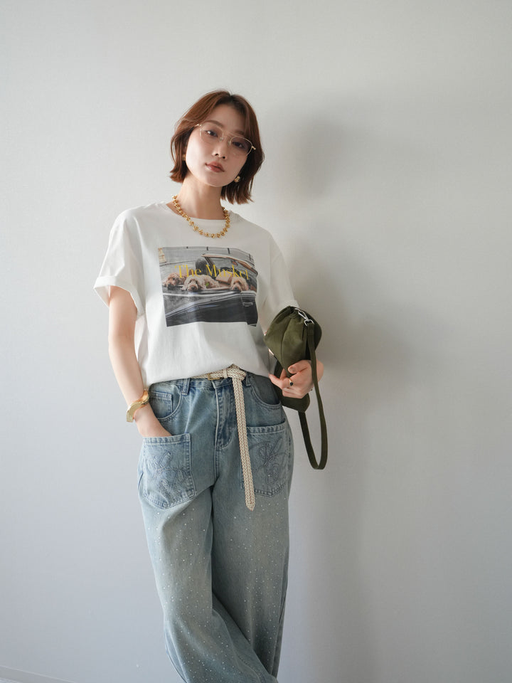 [予約]ドッグフォトTEE/white