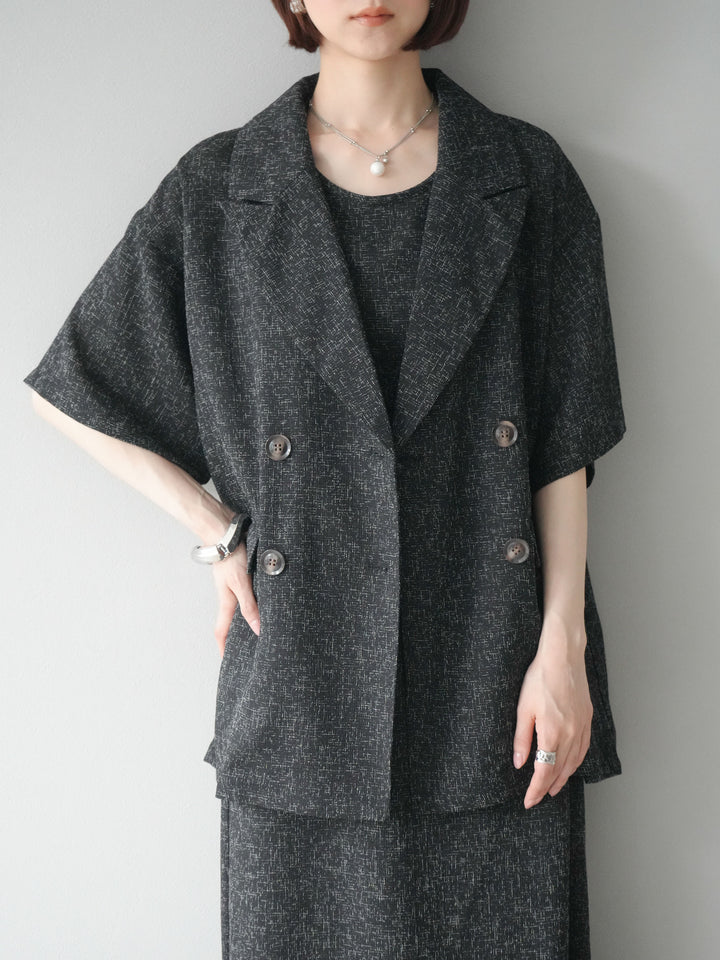 [預購] 夏季粗花呢多層吊帶洋裝/黑色