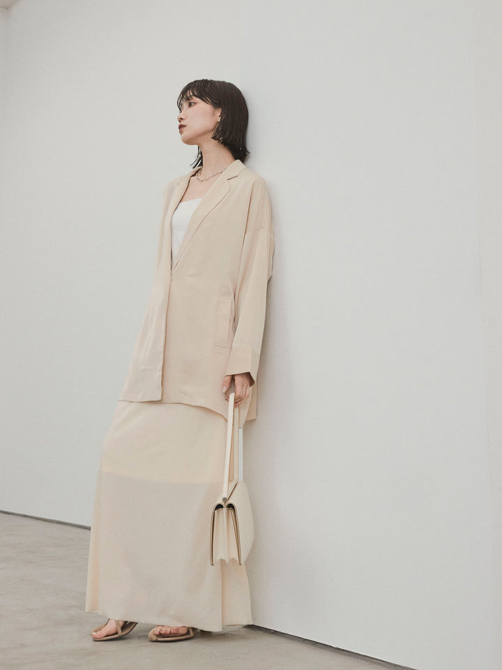 [SET] 霧面緞面外套 + 天鵝絨半身裙 (2set)