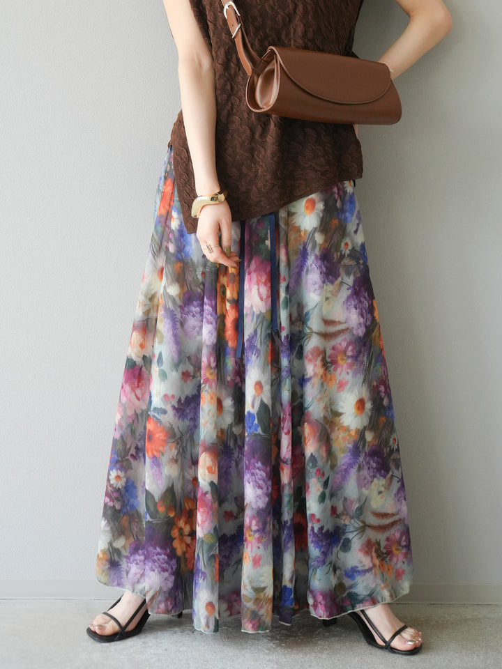 [預訂] 什錦印花喇叭裙/C