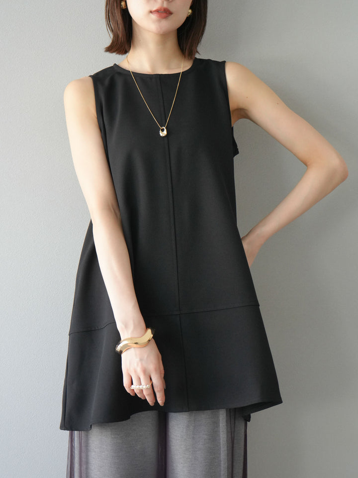 [予約]フレアノースリーチュニック/ブラック