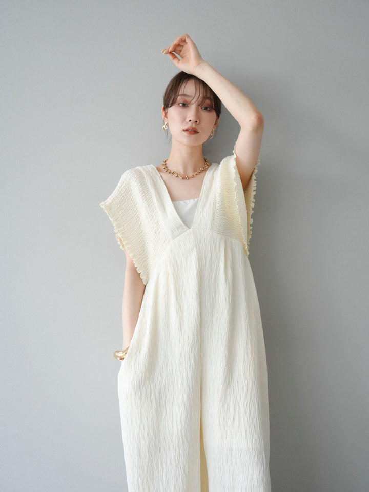 [SET]楊柳シャーリングサロペット+楊柳シャーリングサロペット(2set)