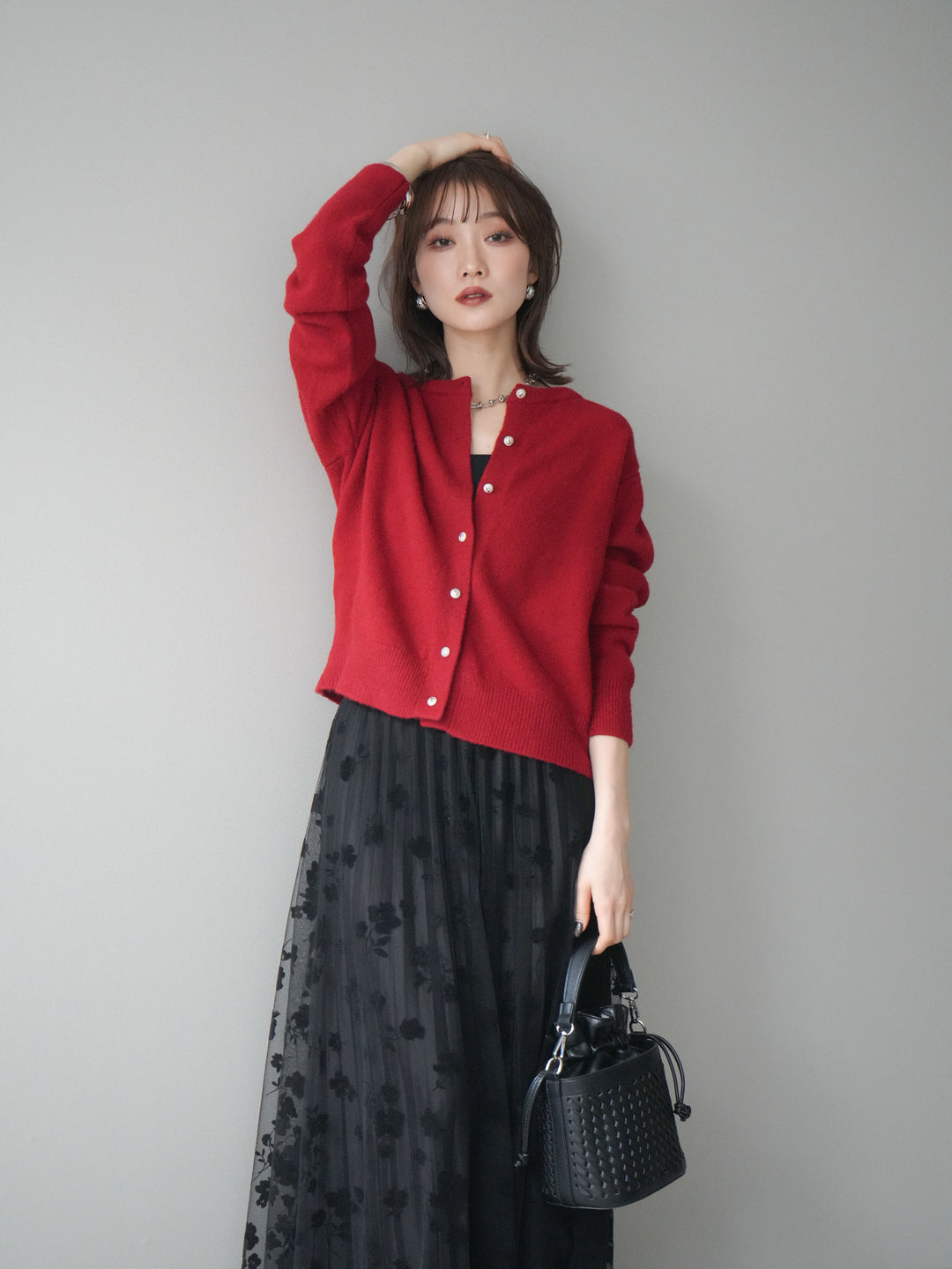 [SET]アンティークボタンニットカーディガン+アンティークボタンニットカーディガン(2set)