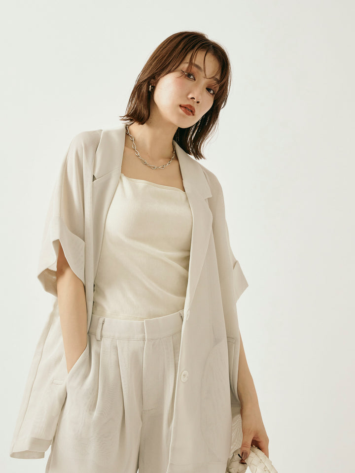 【Allure】[SET]メッシュハーフテーラードジャケット+メッシュハーフテーラードジャケット(2set)