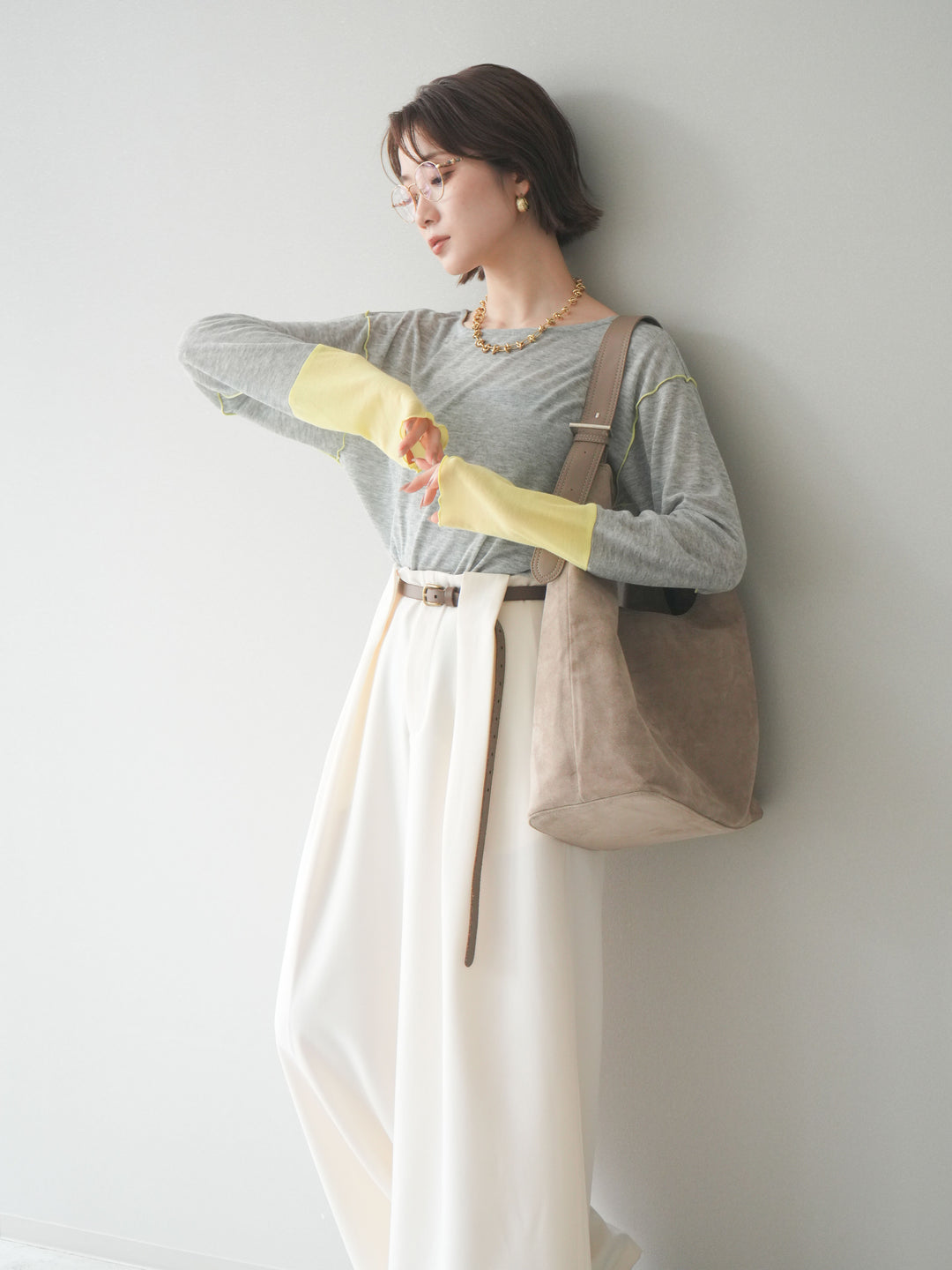 [SET]配色メロウトップス+配色メロウトップス(2set)