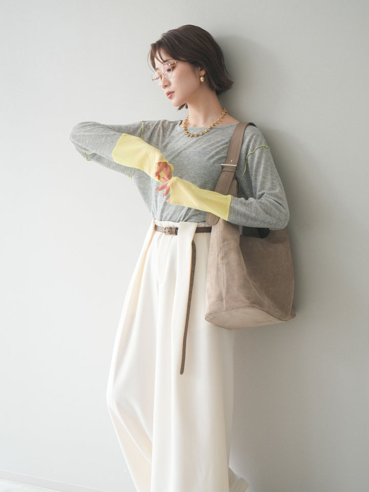 [SET]配色メロウトップス+配色メロウトップス(2set)