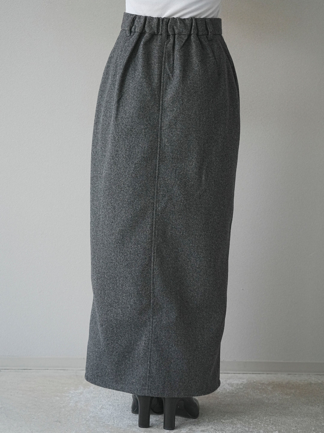 [予約]ウールタッチフロントスリットタイトスカート/gray
