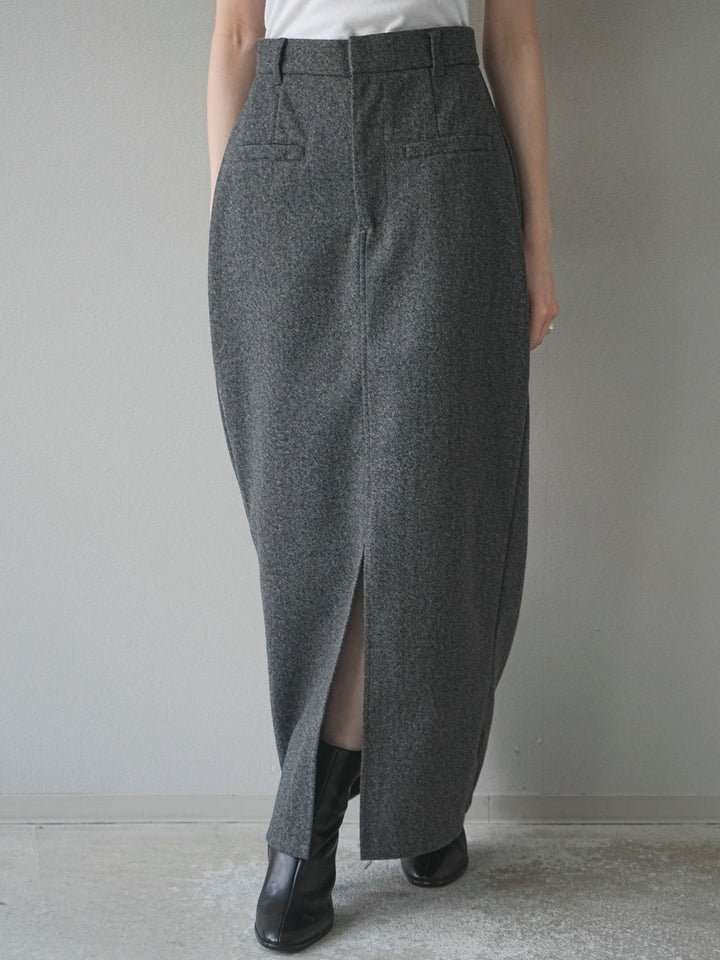 [予約]ウールタッチフロントスリットタイトスカート/gray