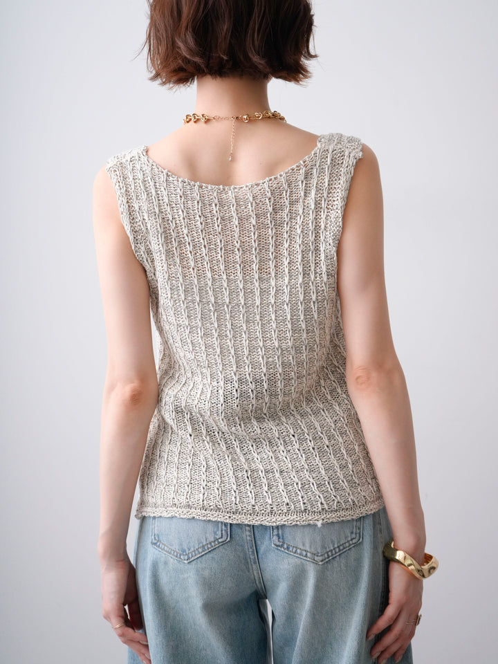 [予約]メランジケーブルニットタンクトップ/ivory