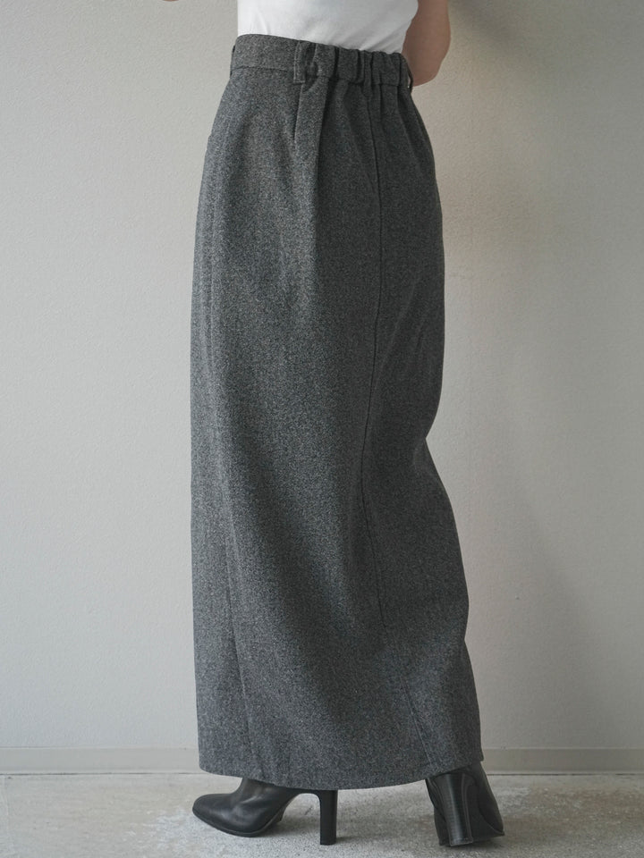 [予約]ウールタッチフロントスリットタイトスカート/gray