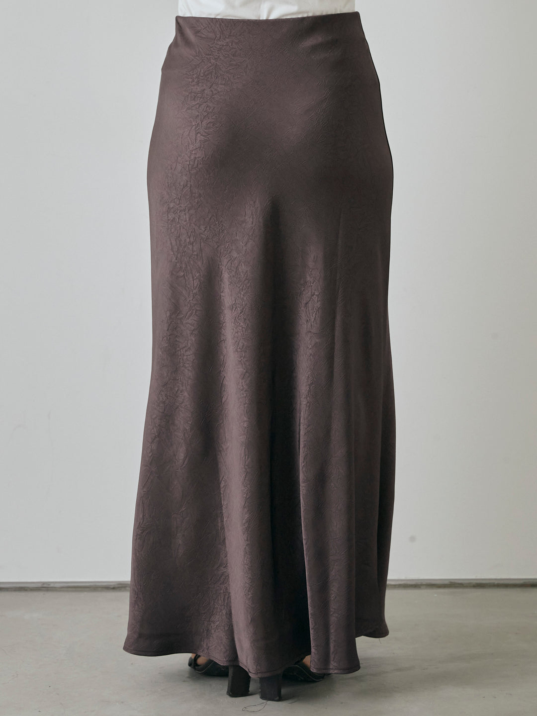 [予約]サテンワッシャーナロースカート/パープル