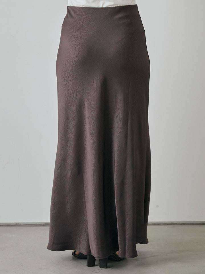 [予約]サテンワッシャーナロースカート/パープル