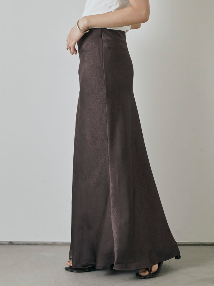 [予約]サテンワッシャーナロースカート/パープル