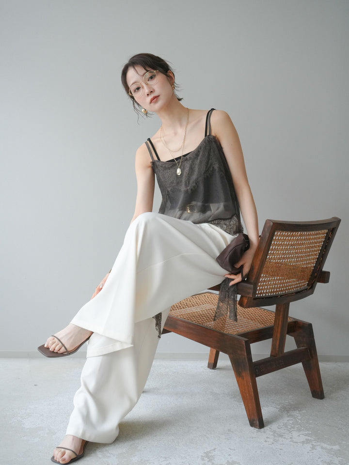 [予約]アシメヘムシアーキャミソール/brown