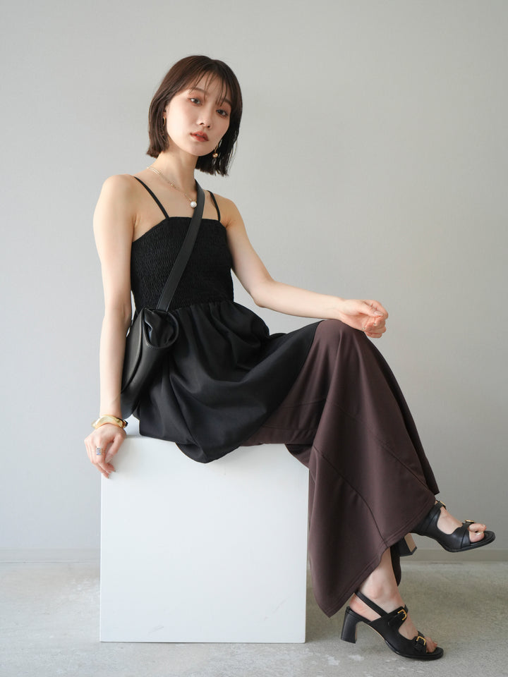 [予約]シャーリングフレアキャミプルオーバー/ブラック