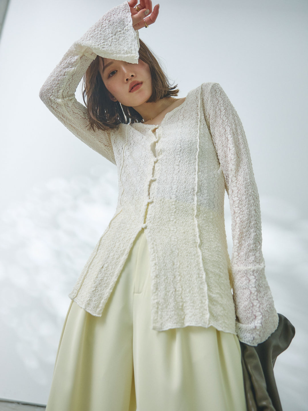 【Allure】[SET]ストレッチレースカーディガン+ストレッチレースカーディガン(2set)