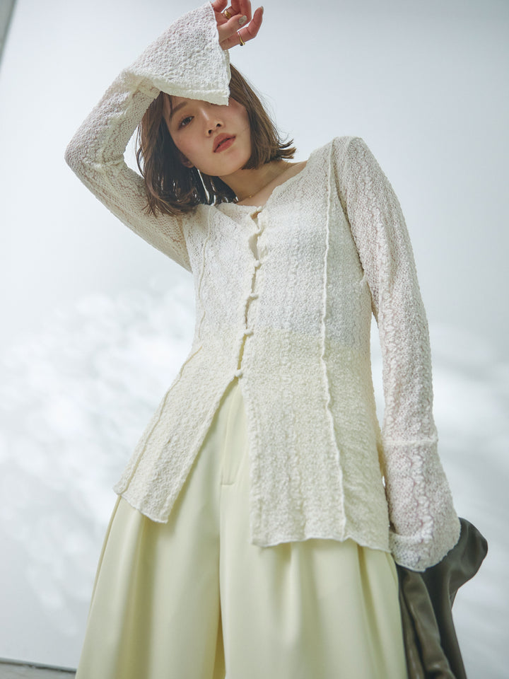 【Allure】[SET]ストレッチレースカーディガン+ストレッチレースカーディガン(2set)