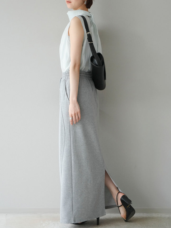 [SET] 後繫帶無袖上衣 + 運動長裙 (2set)