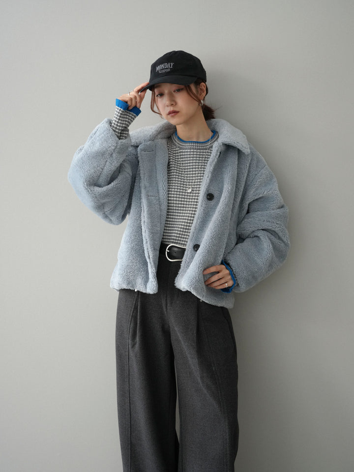 [SET]エコファーステンカラージャケット+エコファーステンカラージャケット(2set)