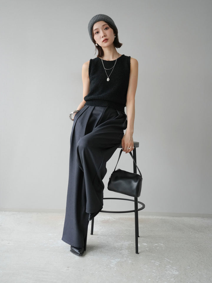 [予約]ブークレニットタンクトップ/ブラック