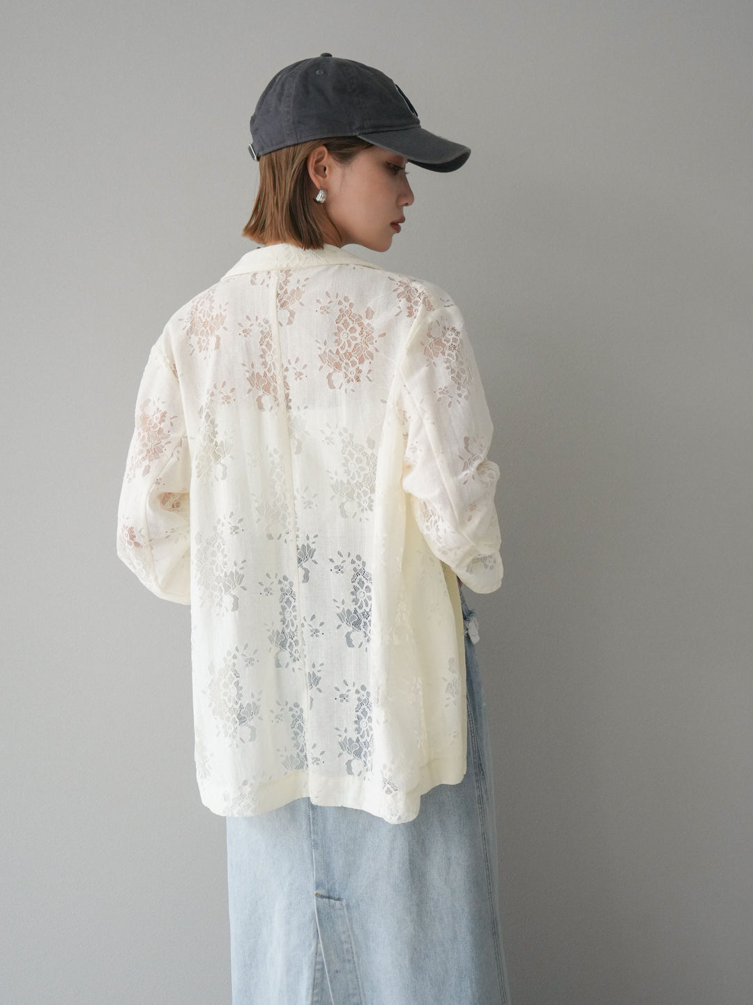 [予約]レーステーラードジャケット/アイボリー