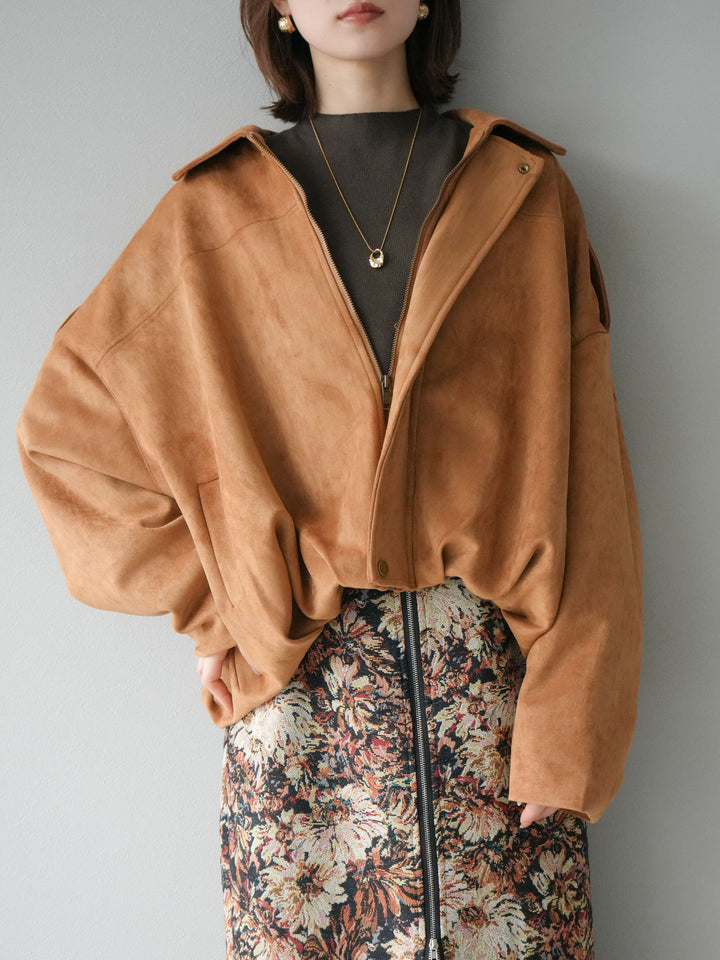 [予約]スウェードオーバーブルゾン/キャメル
