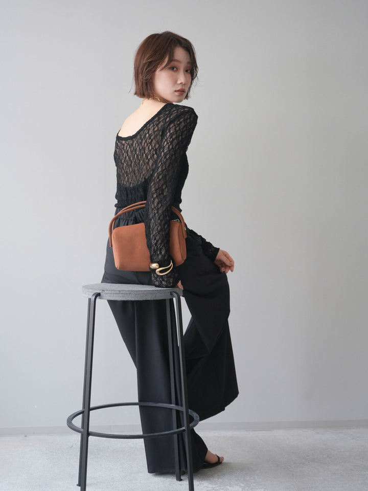 [予約]バックラウンドジャガードレーストップス/black