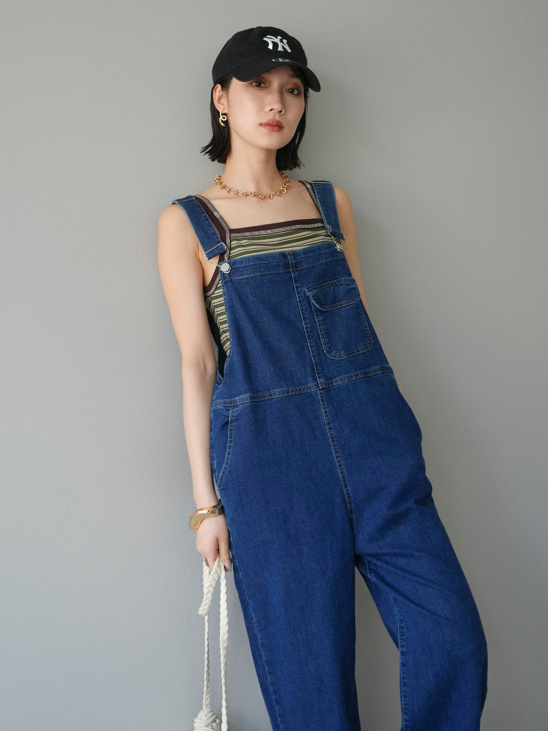 【預購】彈性牛仔寬褲/藍色