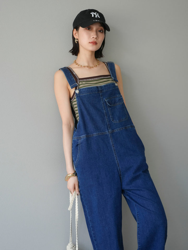 【預購】彈性牛仔寬褲/藍色