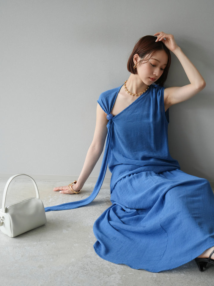 [SET]ビーズモチーフ楊柳ブラウス＆フレアスカートSET UP(2set)