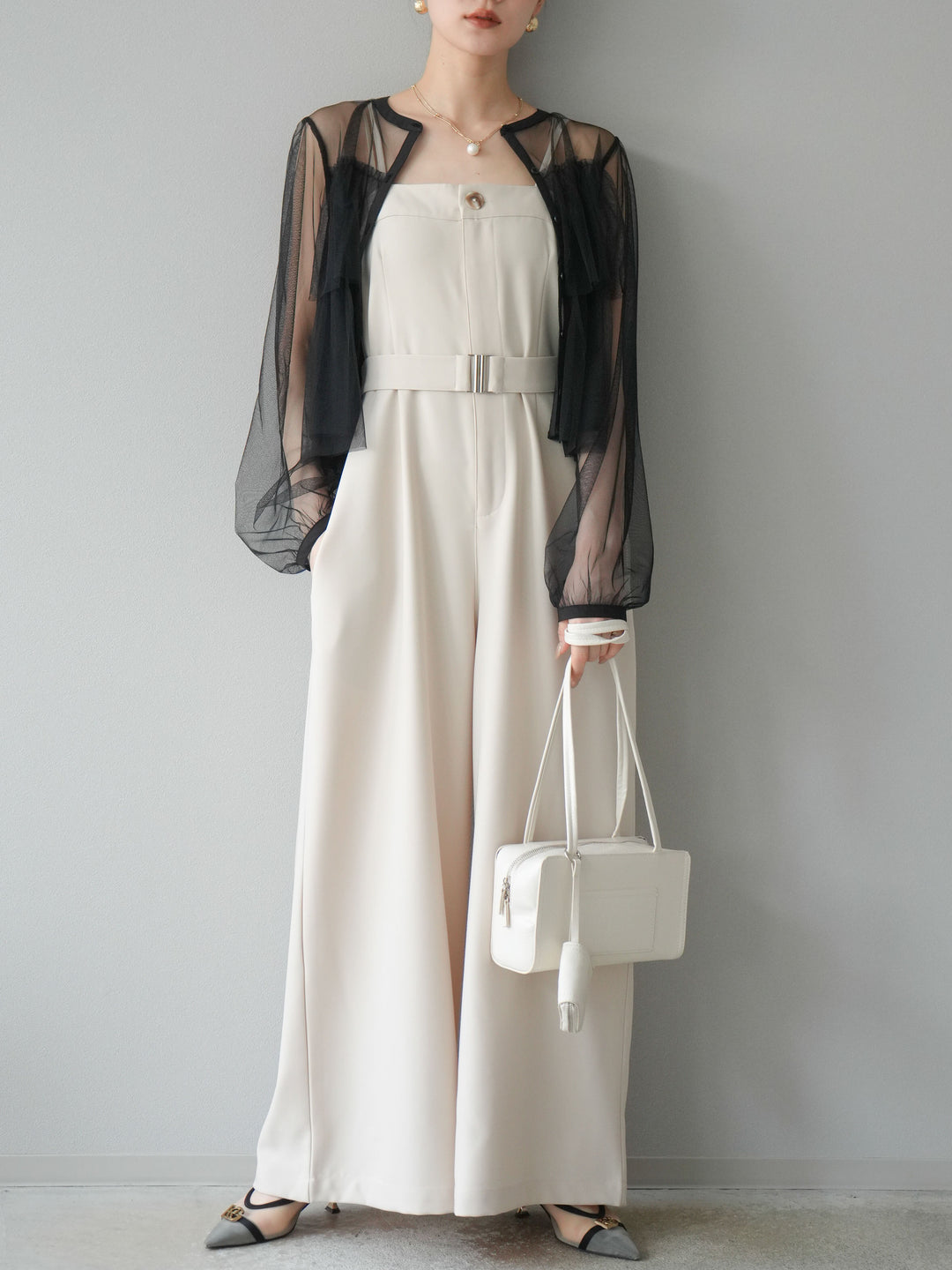 【預購】帶扣設計工裝褲/象牙白